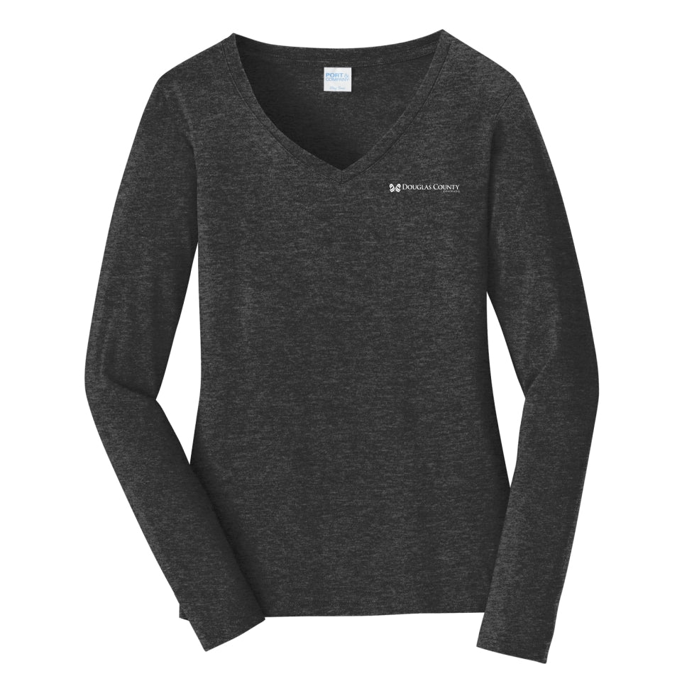 Douglas Co. Gov. | Port & Co™ Women's Long Sleeve Fan Favorite™ V-Neck Tee (LPC450VLS)