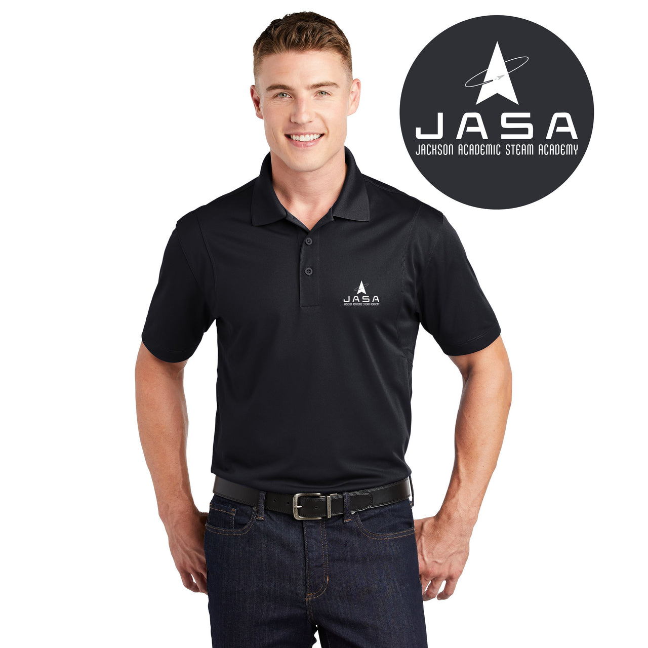 JACKSON ACADEMIC STEAM ACADEMY |  Mens Micropique Sport-Wick® Polo