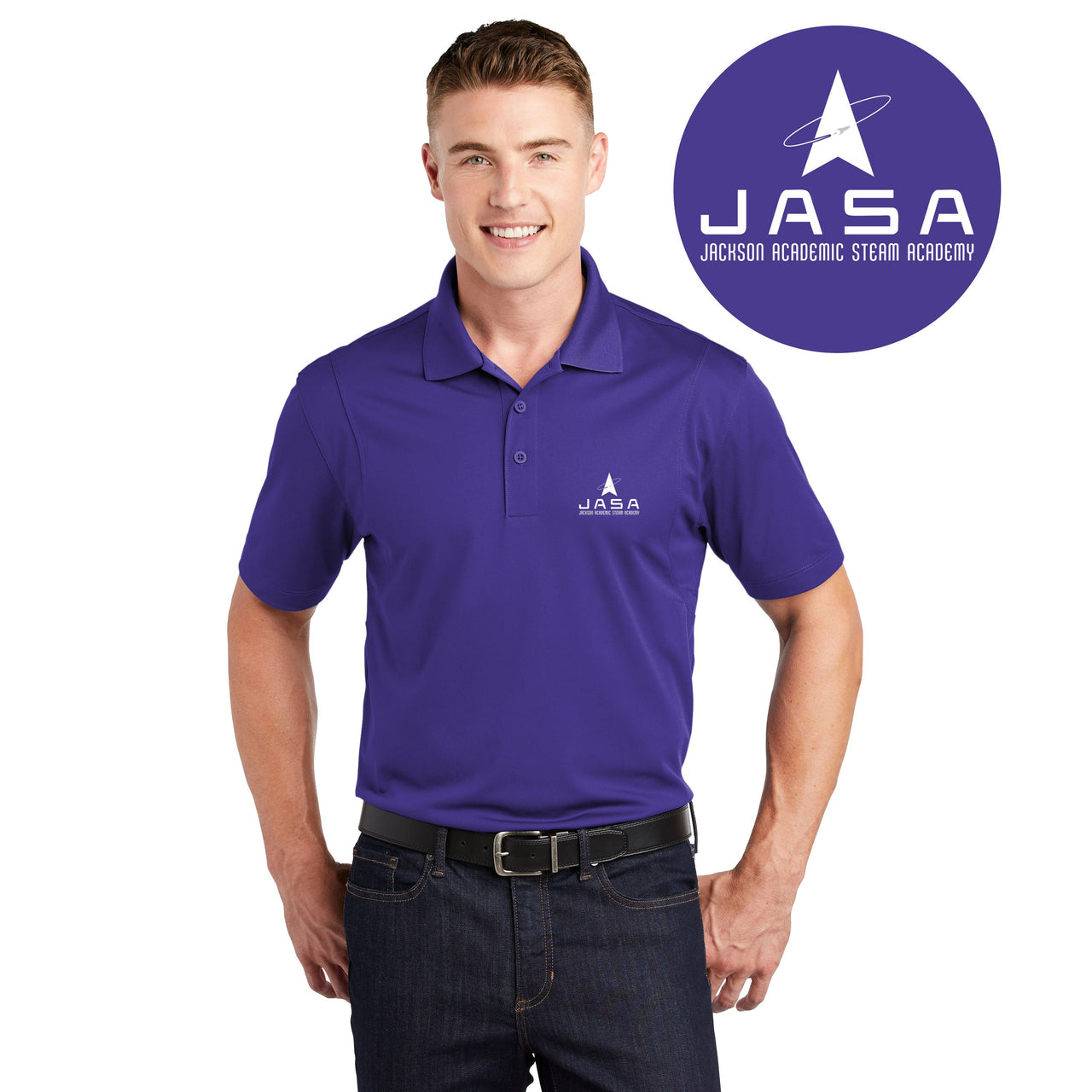 JACKSON ACADEMIC STEAM ACADEMY |  Mens Micropique Sport-Wick® Polo