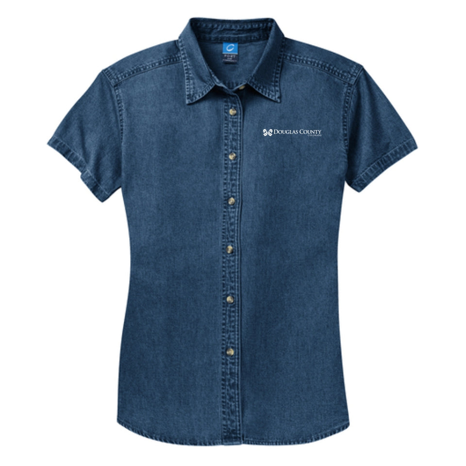 Douglas Co. Gov. | Port & Co. Women's Short Sleeve Denim Shirt (LSP11)