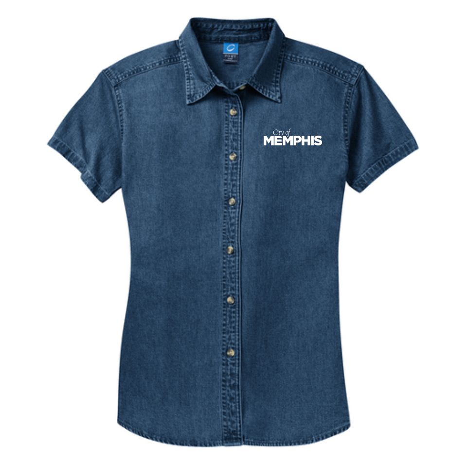 City of Memphis | Port & Co™ Women's Short Sleeve Value Denim Shirt (LSP11)