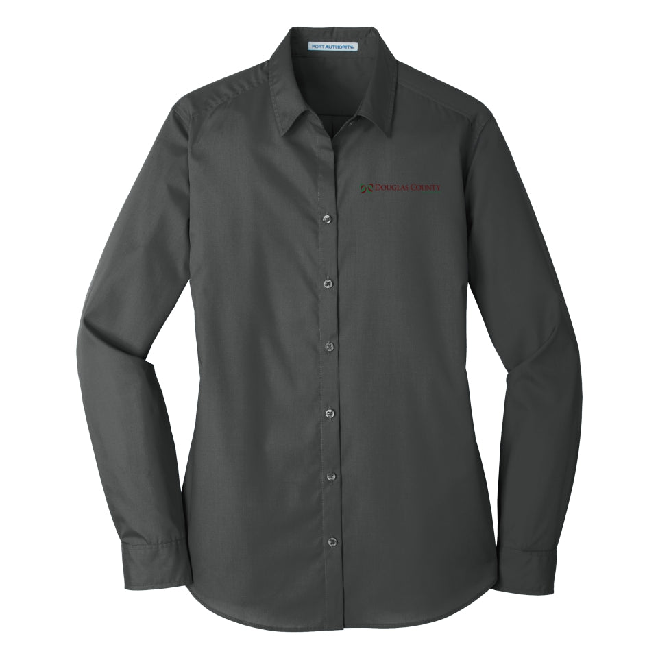 Douglas Co. Gov. | Port Authority Women's Long Sleeve Poplin Shirt (LW100)