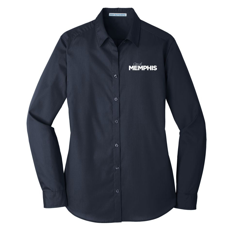City of Memphis | Port Authority® Women's Long Sleeve Carefree Poplin Shirt (LW100)