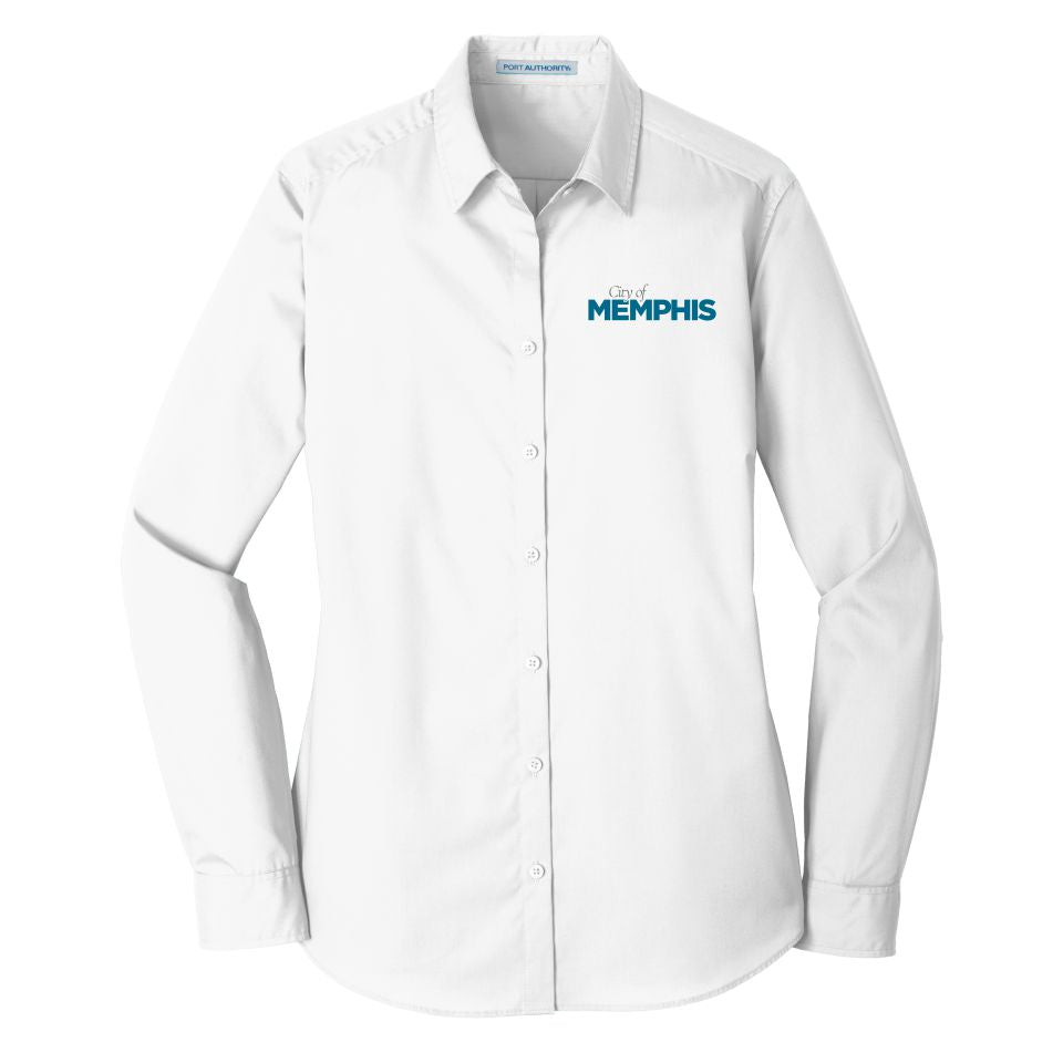 City of Memphis | Port Authority® Women's Long Sleeve Carefree Poplin Shirt (LW100)