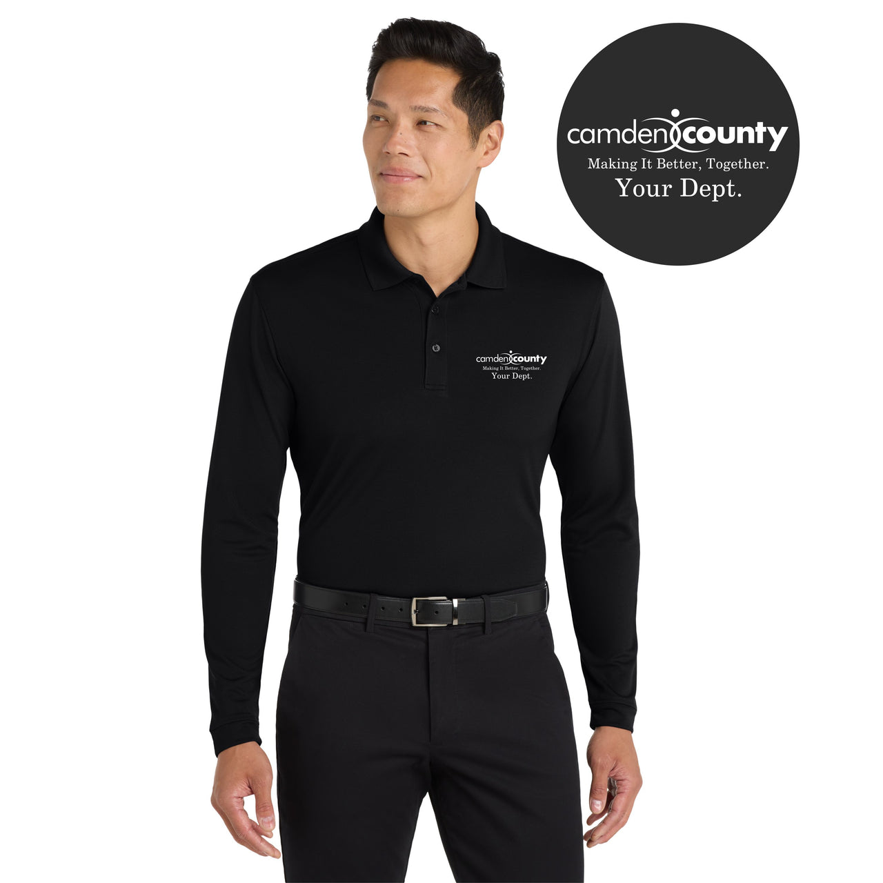 Camden Co. | Men's Micro-Mesh Long Sleeve Polo