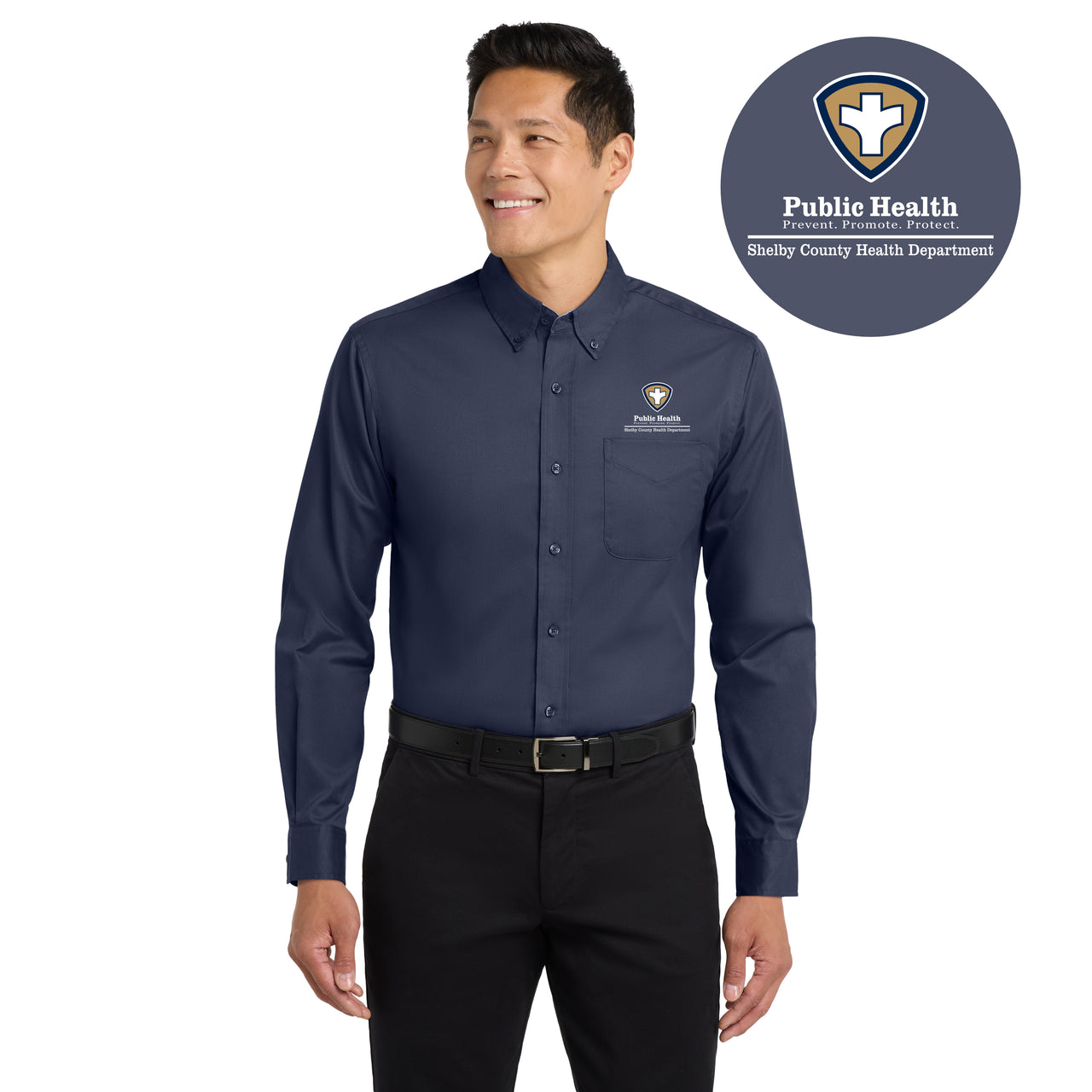 Shelby County Health Dept. | Long Sleeve Easy Care Shirt