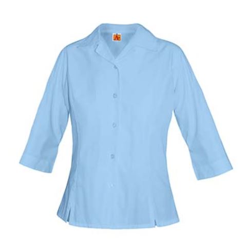 Holy Rosary | 3/4th sleeve Blue Oxford Shirt | GIRLS/WOMEN