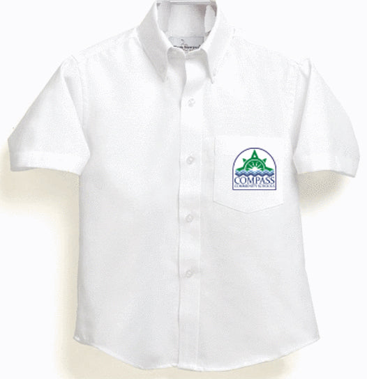 Compass | Boy's/Men White Oxford Shirt | 5th-12th Grade